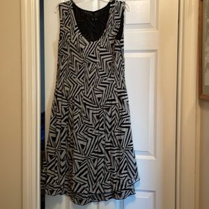 Pleated dress black and grey